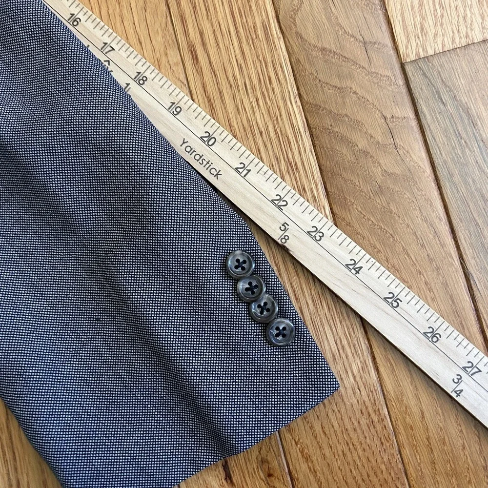 Polo‎ Ralph Lauren Blazer Men 42L Grey Virgin Wool Tuxedo Suit Made In Italy